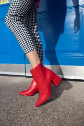 Apple Red Ankle Booties (6.5)