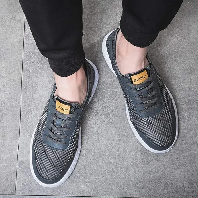 Asifn Men Breathable Mesh Sneakers Summer Casual Lightweight Slip-on Loafers Young Comfortable Outdoor Driving Sport Shoes