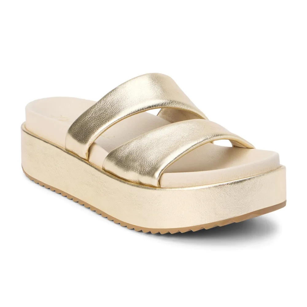 Blaine Metallic Slide Platform Sandals