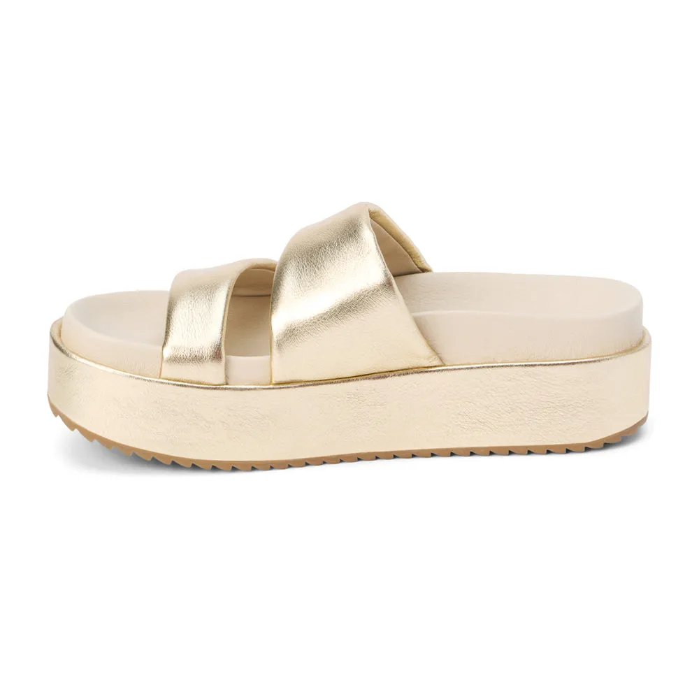 Blaine Metallic Slide Platform Sandals