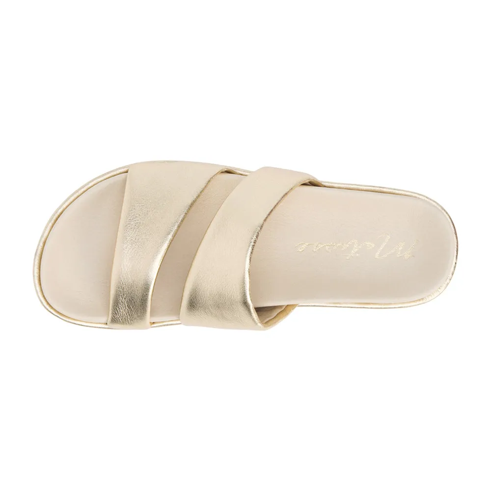 Blaine Metallic Slide Platform Sandals