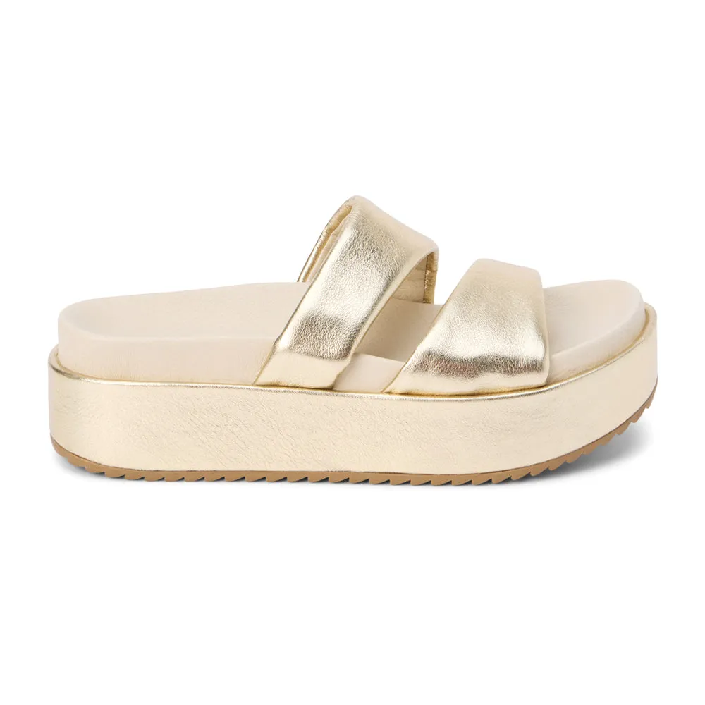Blaine Metallic Slide Platform Sandals