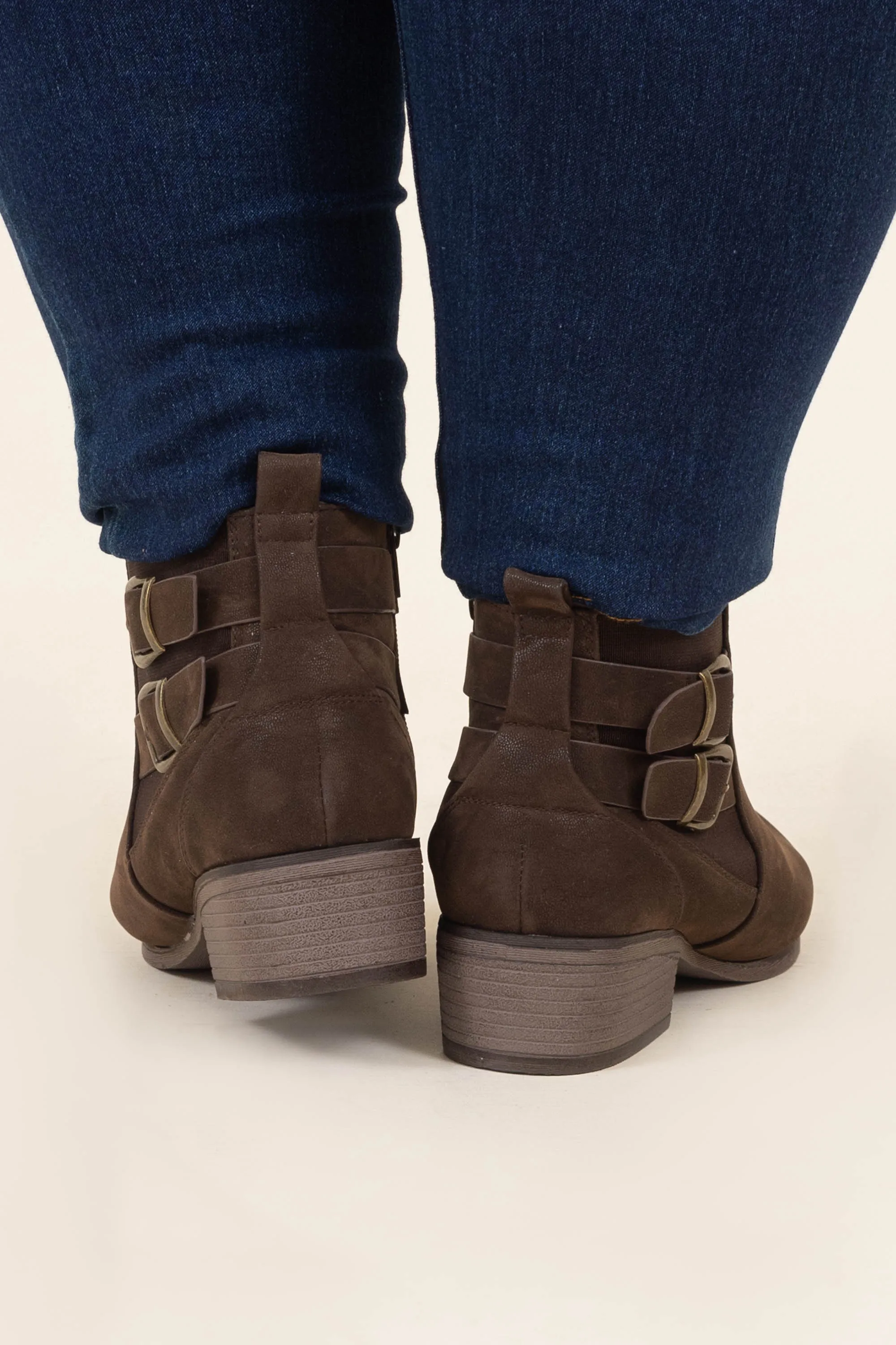 Buckle Up Babe Booties, Brown