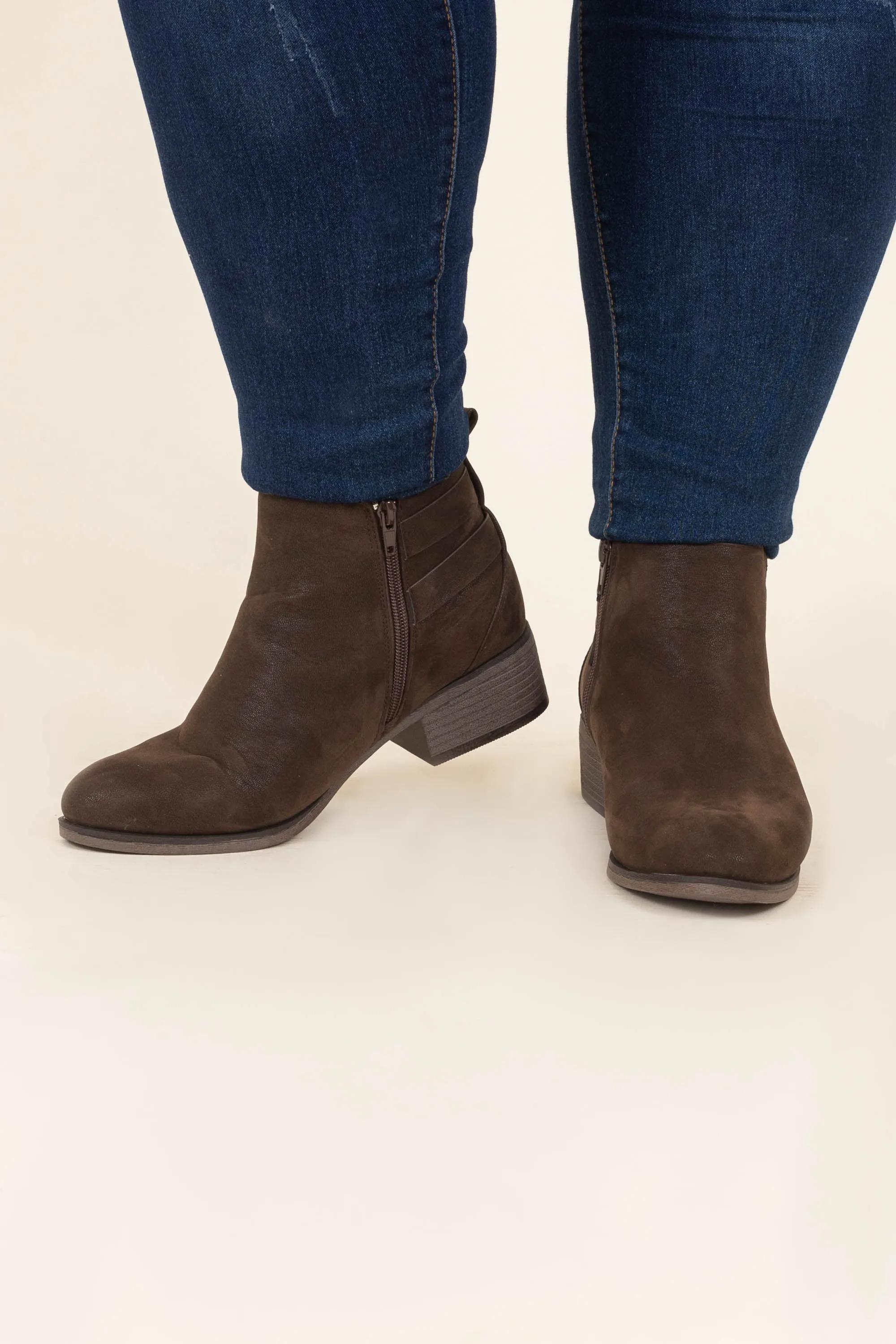 Buckle Up Babe Booties, Brown
