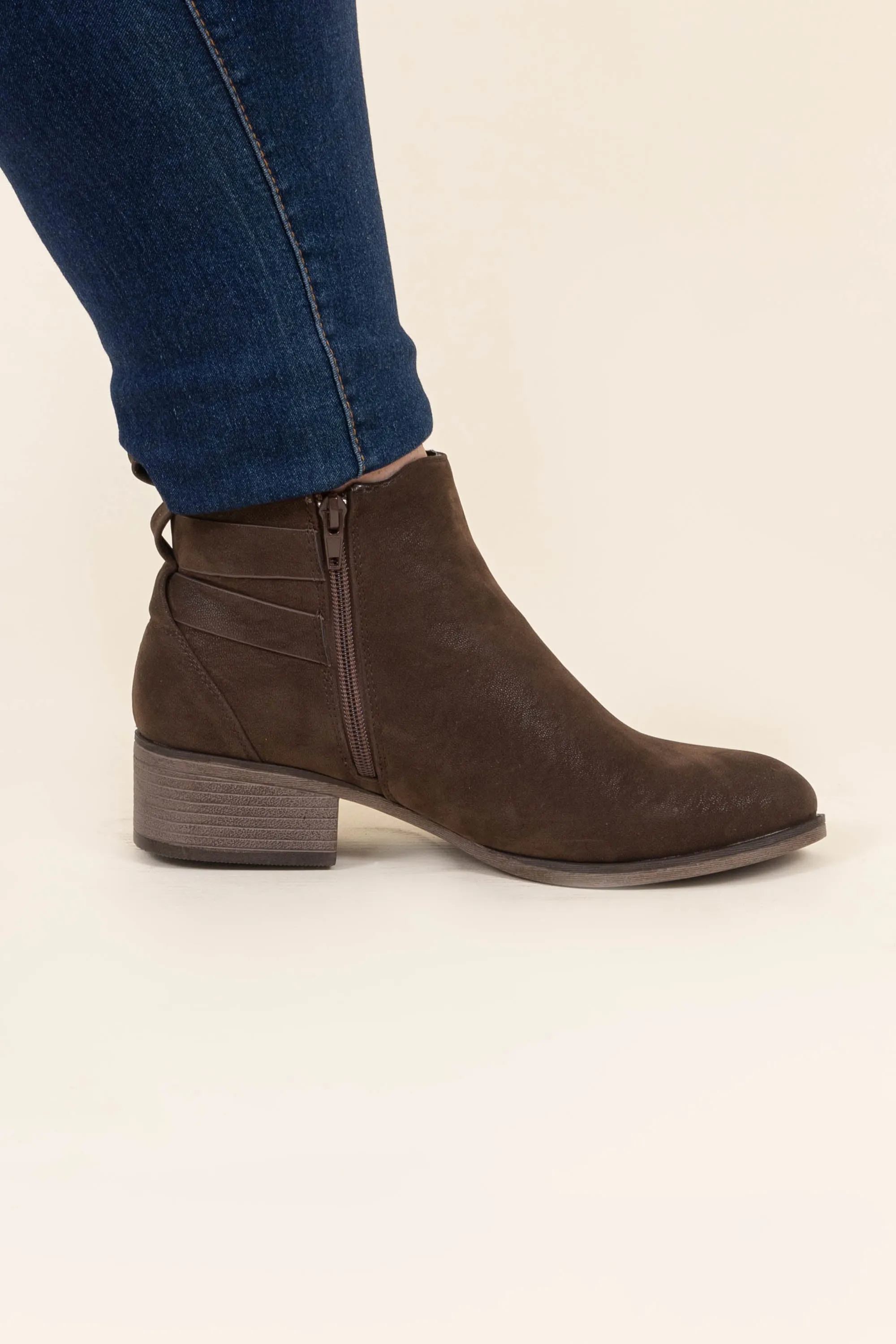 Buckle Up Babe Booties, Brown