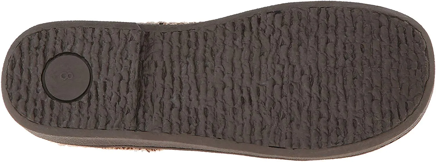 Clarks Women's Knit Scuff Leather Slipper Mules Sweater Cuff Clog (6, Brown)