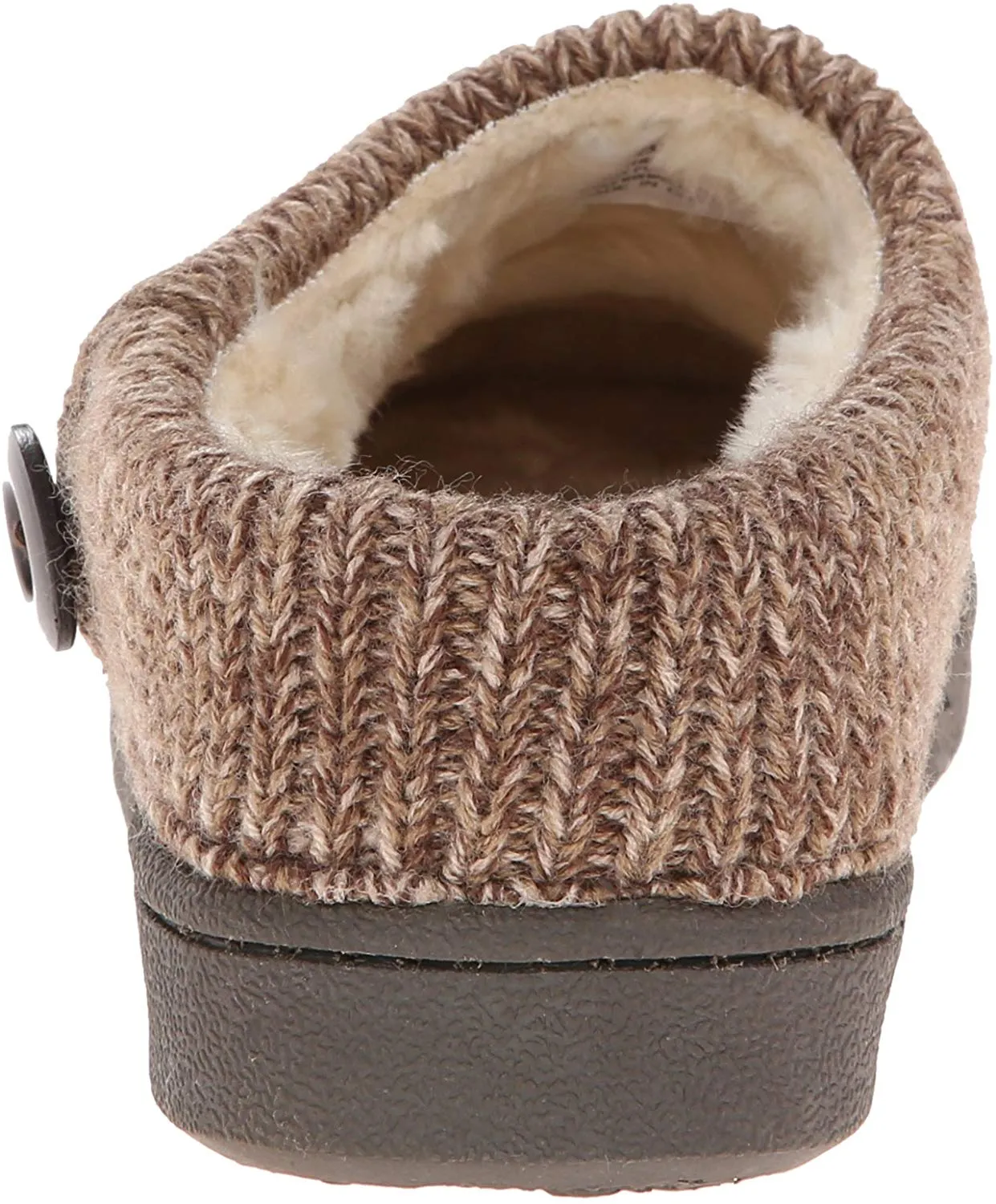 Clarks Women's Knit Scuff Leather Slipper Mules Sweater Cuff Clog (6, Brown)