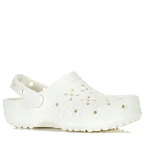 Crocs Classic Floral Cut Out Clog Chalk
