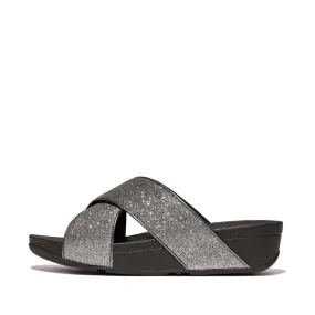 Fitflop Lulu Glitterdust Cross Slides Pewter