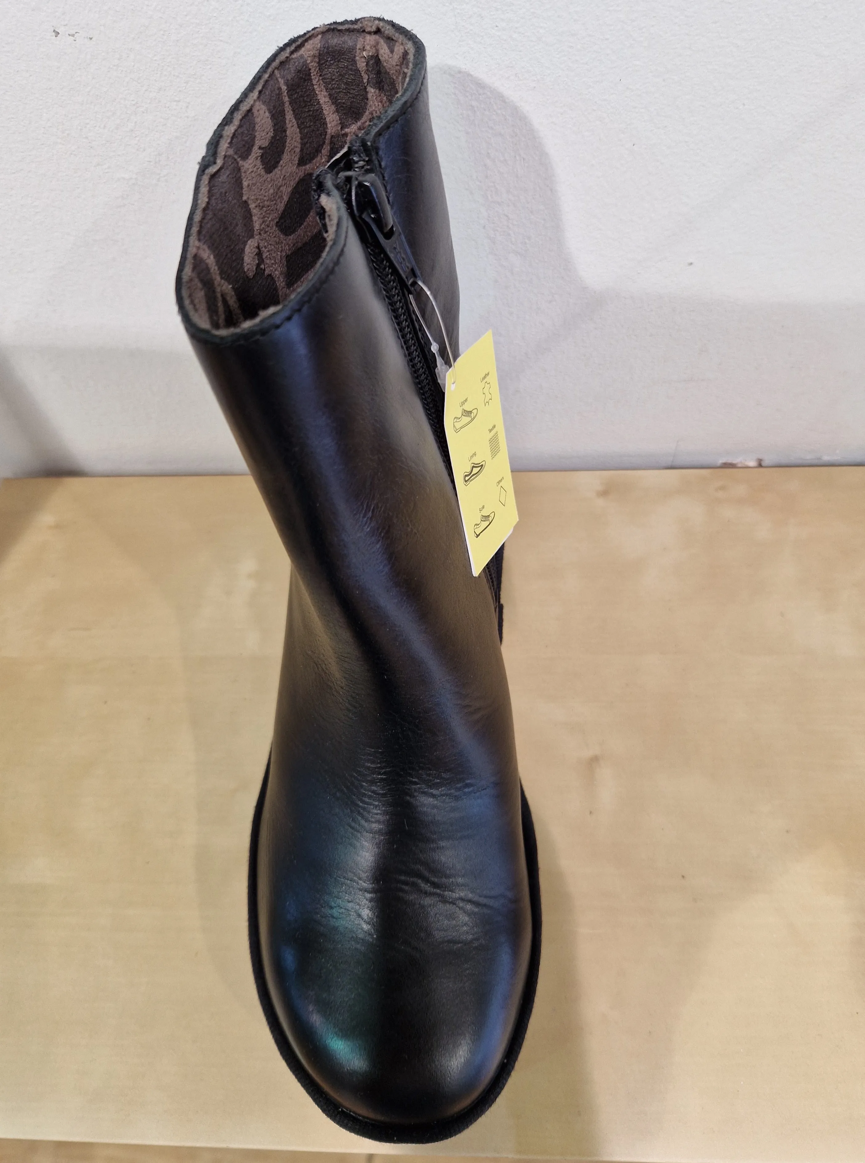 Fly London Toor  Chunky Sole Zip Ankle Boot  BLACK