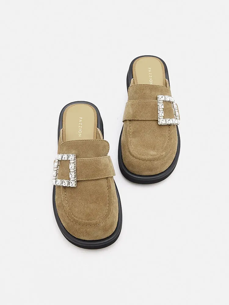 Gillian Suede Loafer Mules
