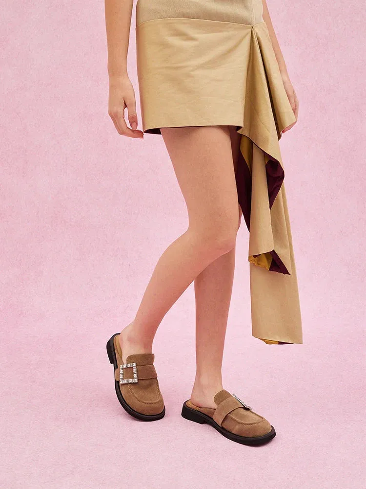 Gillian Suede Loafer Mules