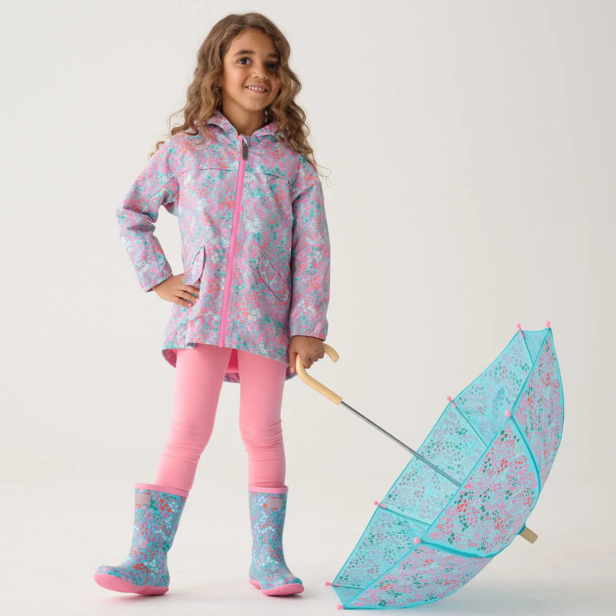 Girls Ditsy Floral Packable Rain Boots