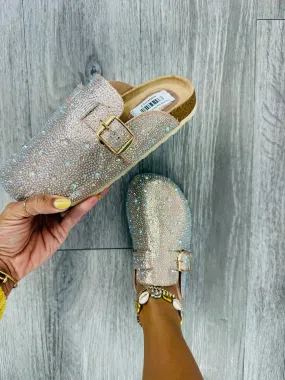 Gold Real Deal Rhinestone Clogs