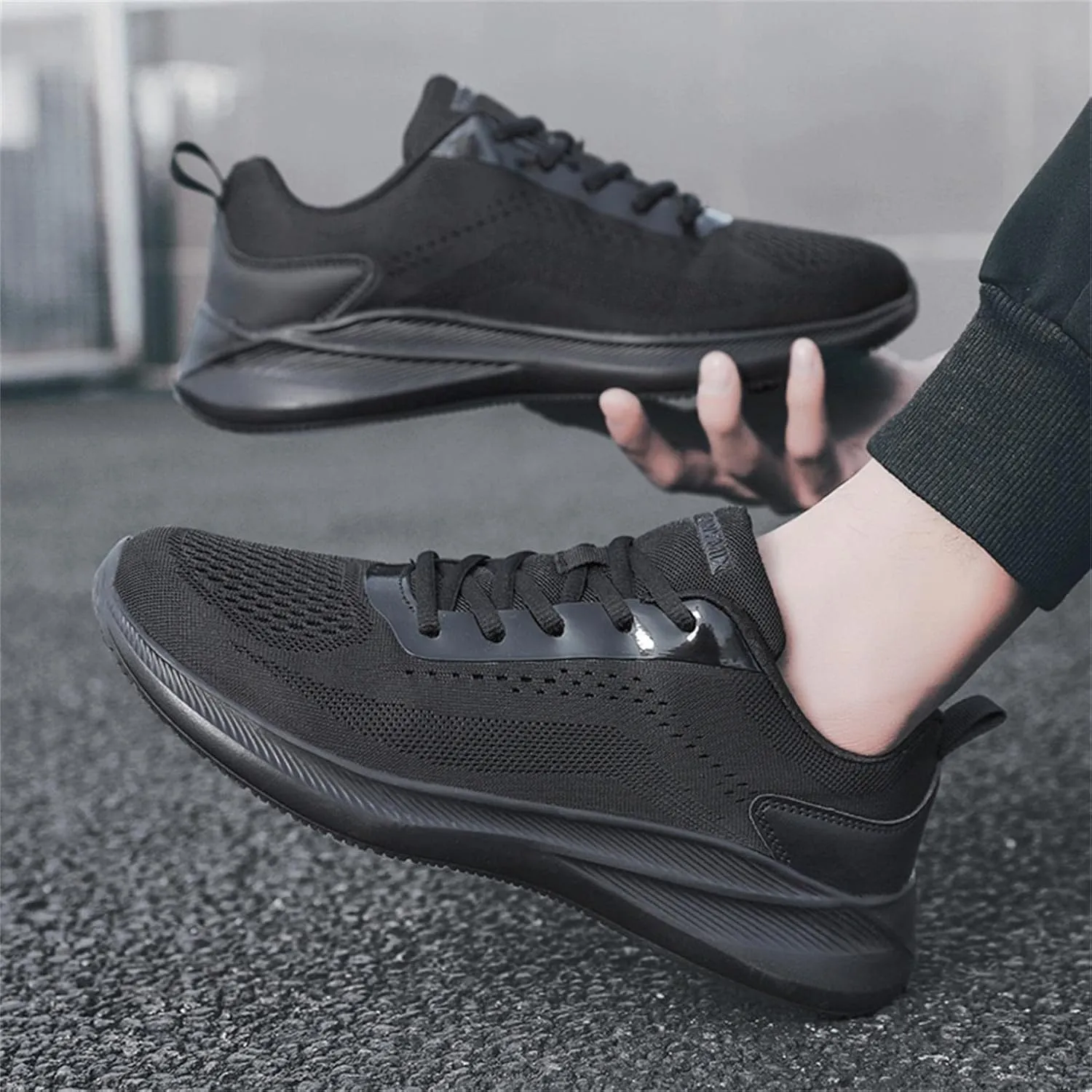 Hbeylia Men's Lace Up Sneakers Memory Foam Walking Hiking Trainning Shoes Lightweight Comfortable Mesh Anti Skid Running Athletic Rider Sport Shoes Fashion Sneakers For Boys Student