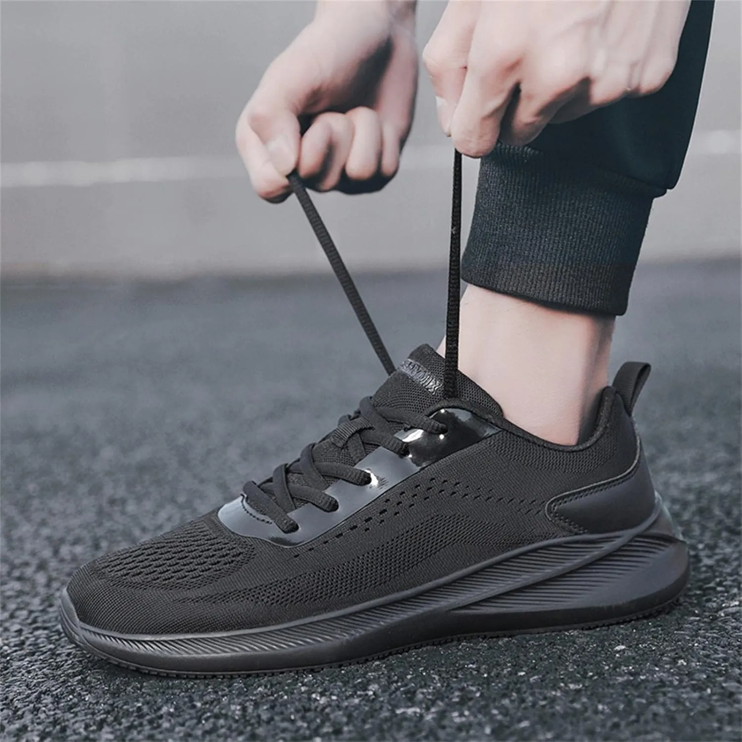 Hbeylia Men's Lace Up Sneakers Memory Foam Walking Hiking Trainning Shoes Lightweight Comfortable Mesh Anti Skid Running Athletic Rider Sport Shoes Fashion Sneakers For Boys Student