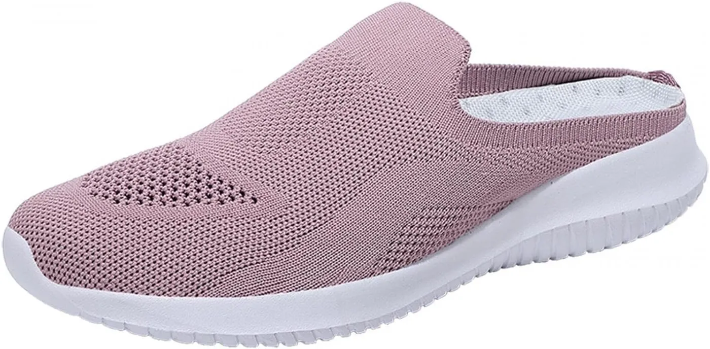 Hbeylia Slip On Mesh Sneakers For Women Walking Running Breathable Mule Air Cushion Athletic Sport Shoes Fashion Casual Workout Gym Fitness Slides Work Nurse Sliders Shoes