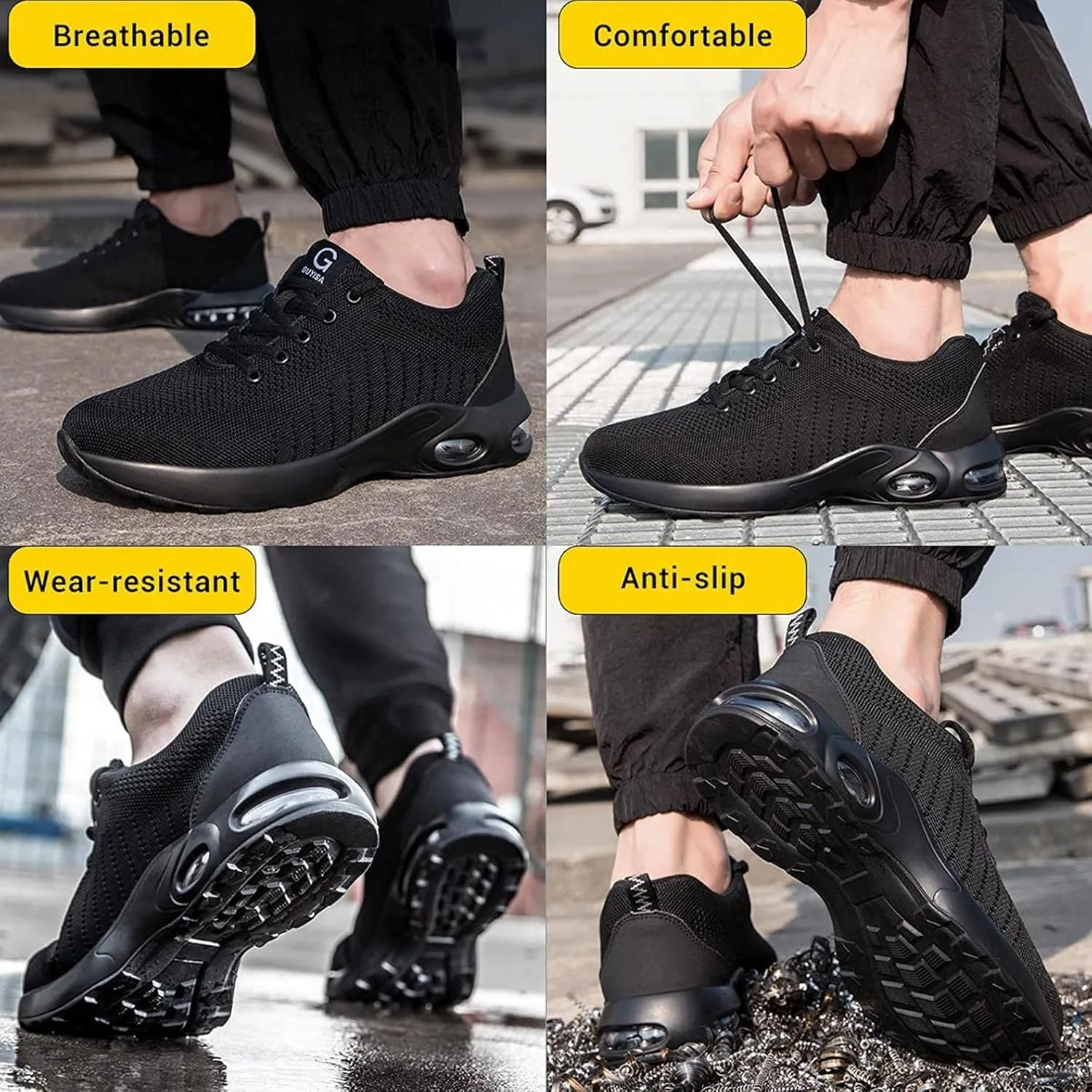 Hbeylia Walking Shoes For Women Men Fashion Durable Non Slip Lace Up Slip On Sneakers Breathable Lightweight Mesh Athletic Running Hiking Tennis Sport Shoes Air Cushion Trainers Driving Work Shoes