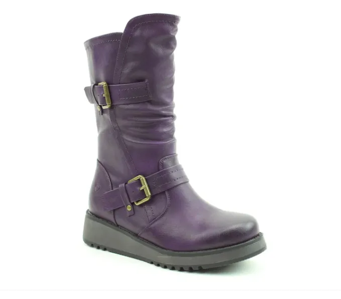 Heavenly Feet Hannah PURPLE Mid Calf Vegan Friendly Boot