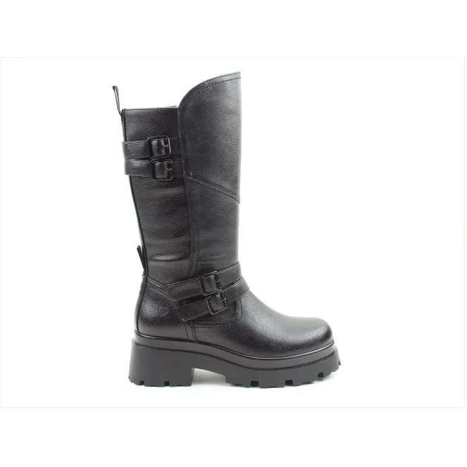 Heavenly Feet Mid calf boot Powell BLACK with full Zip
