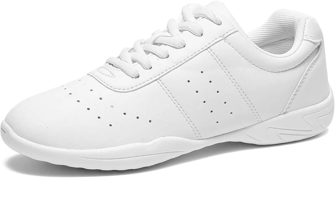HIKLDK White Cheer Shoes Girls Youth Cheerleading Shoes Dance Shoes White Tennis Shoes Fashion Sports Shoes Training Athletic Comfortable Shoes Kids Cheer Sneakers