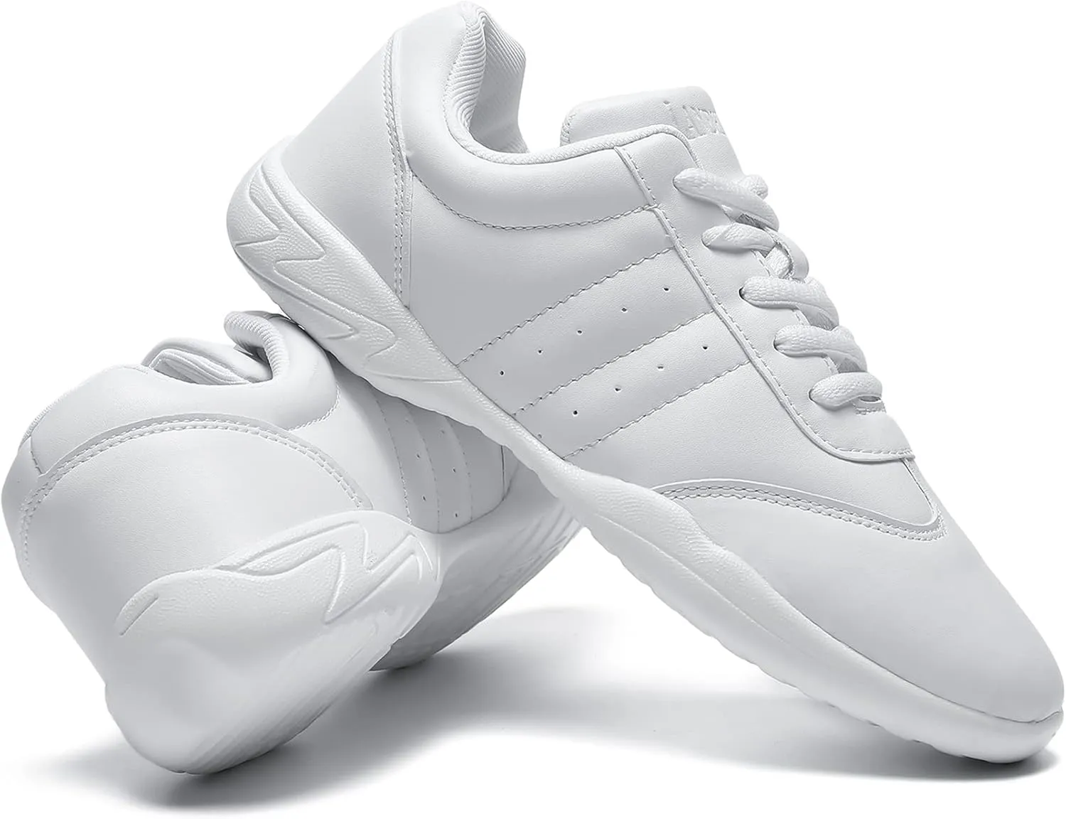 HIKLDK White Cheer Shoes Girls Youth Cheerleading Shoes Dance Shoes White Tennis Shoes Fashion Sports Shoes Training Athletic Comfortable Shoes Kids Cheer Sneakers