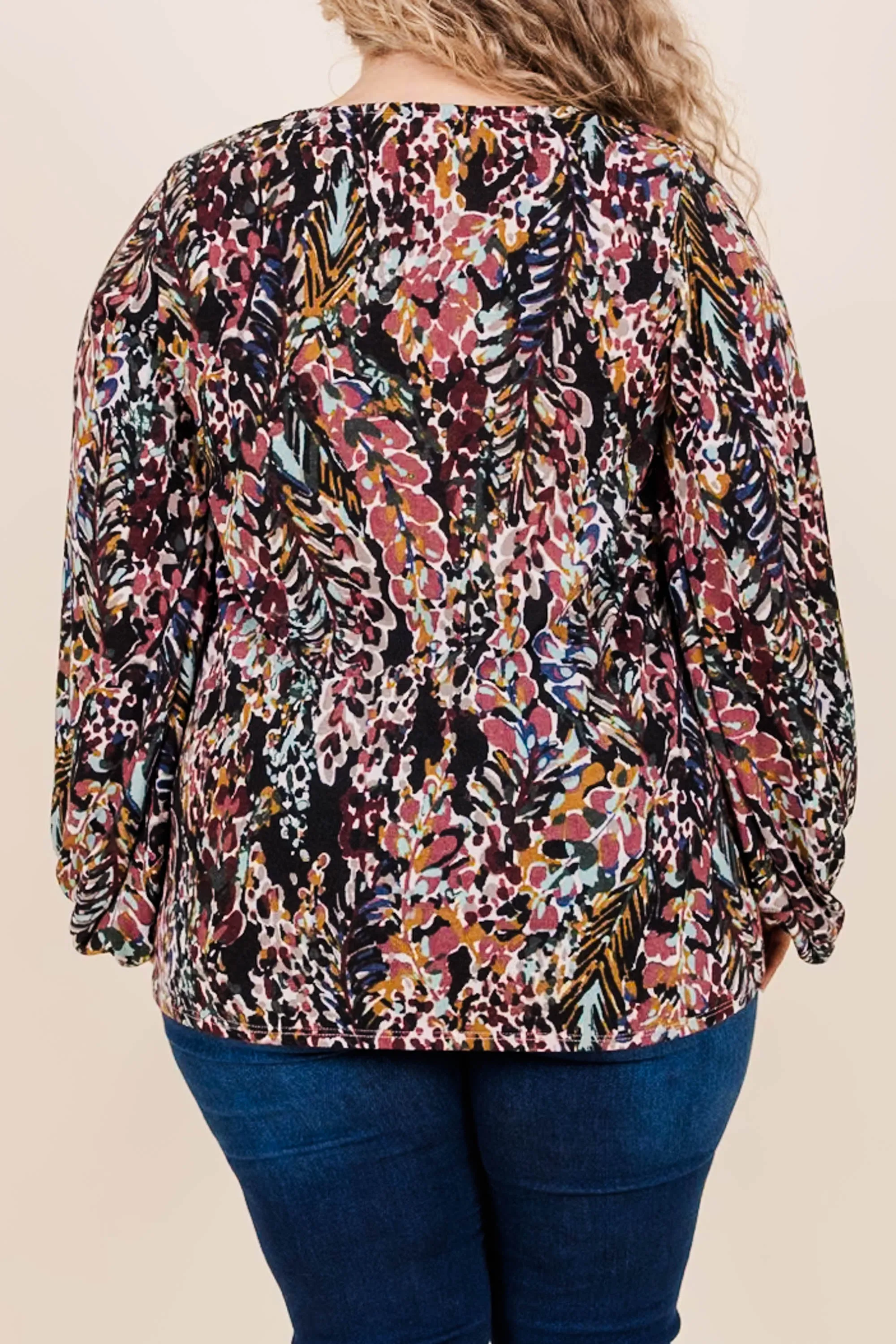 Honey Floral Top, Black