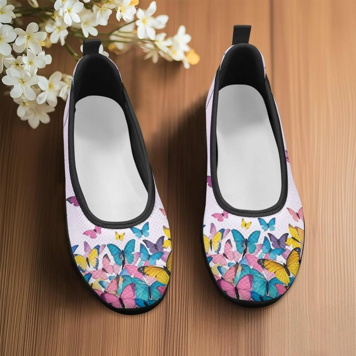 Jeiento Festival Shoes Women's Slip On Loafers Mesh Tennis Low Top Casual Walking Shoes Light Weight Gym Sport Sneakers