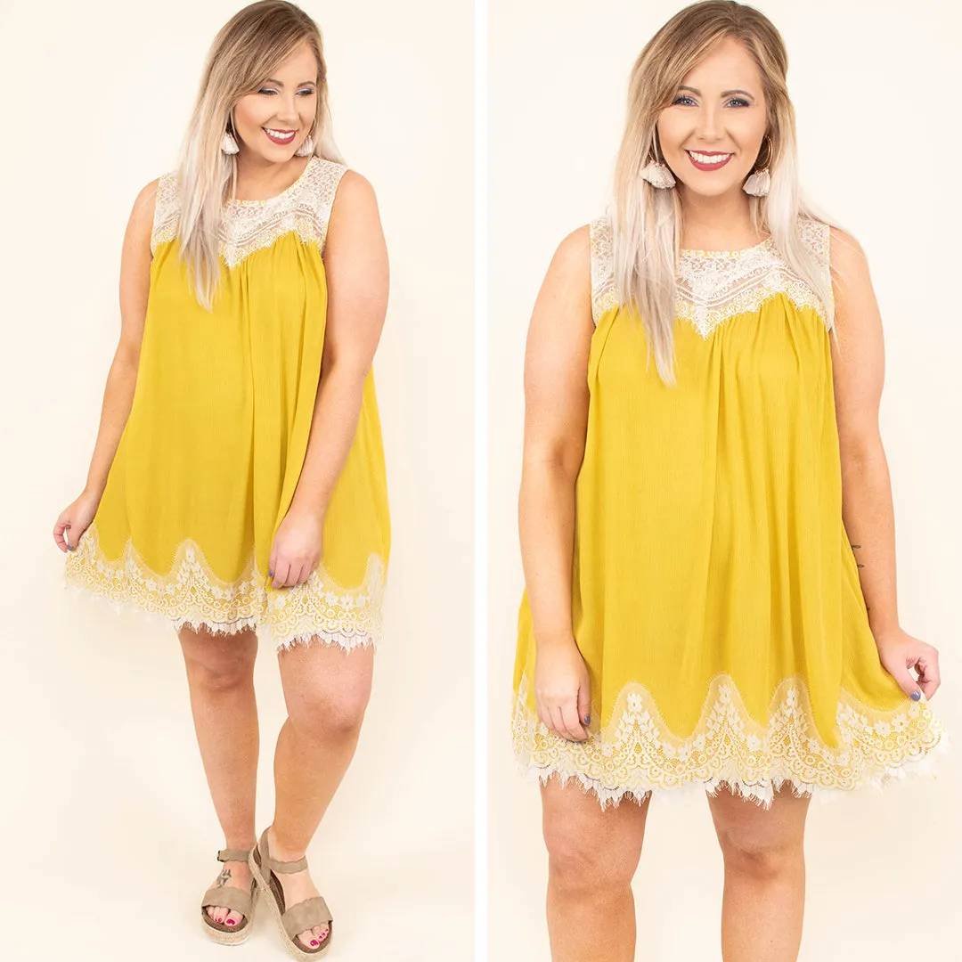 Laced With Love Dress, Goldenrod