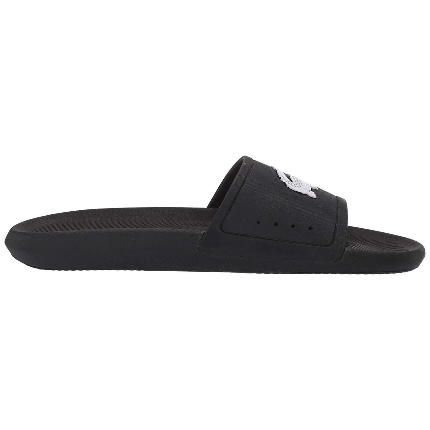 Lacoste Croco Slide 119 Black White Mens Beach Summer Flip Flops