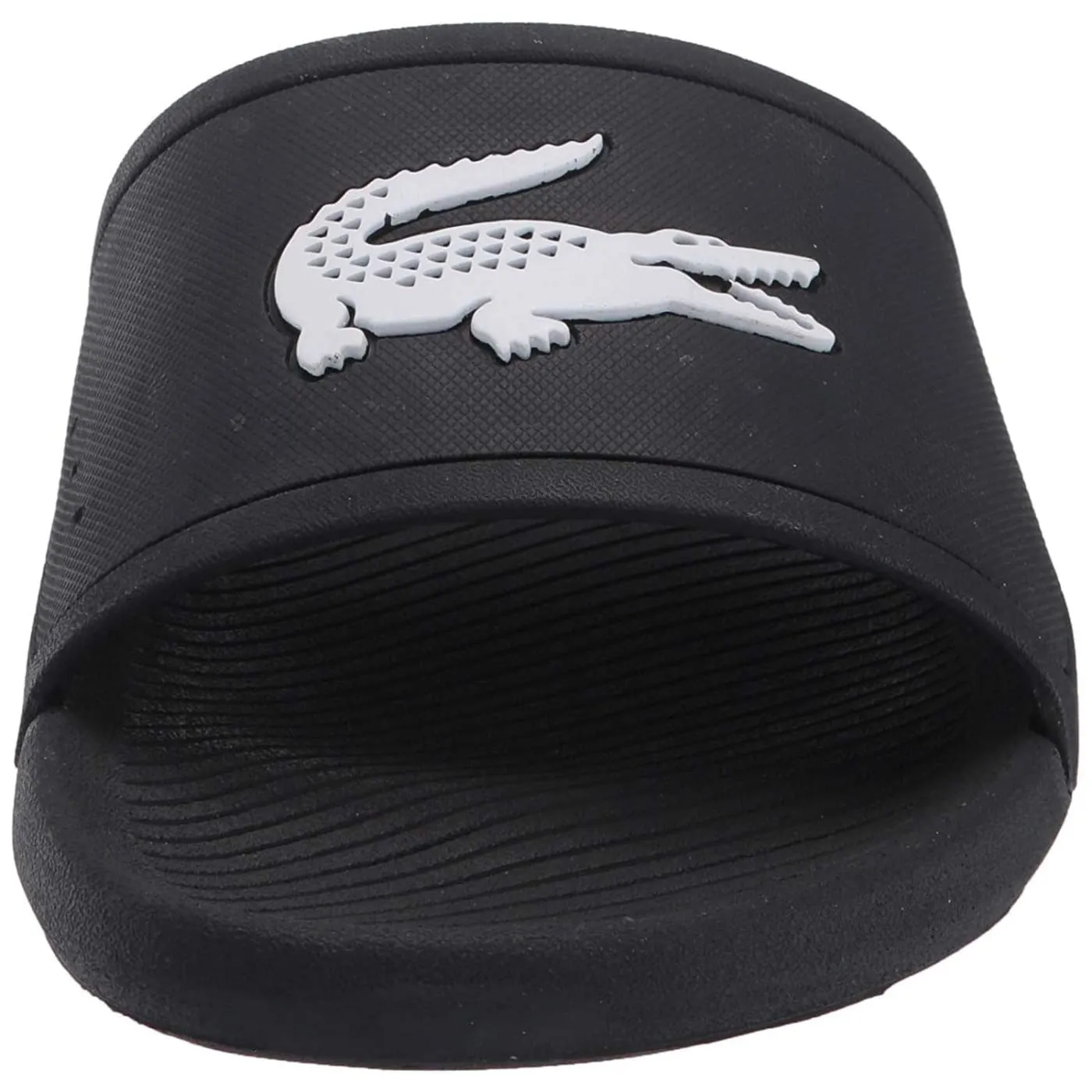 Lacoste Croco Slide 119 Black White Mens Beach Summer Flip Flops