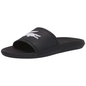 Lacoste Croco Slide 119 Black White Mens Beach Summer Flip Flops
