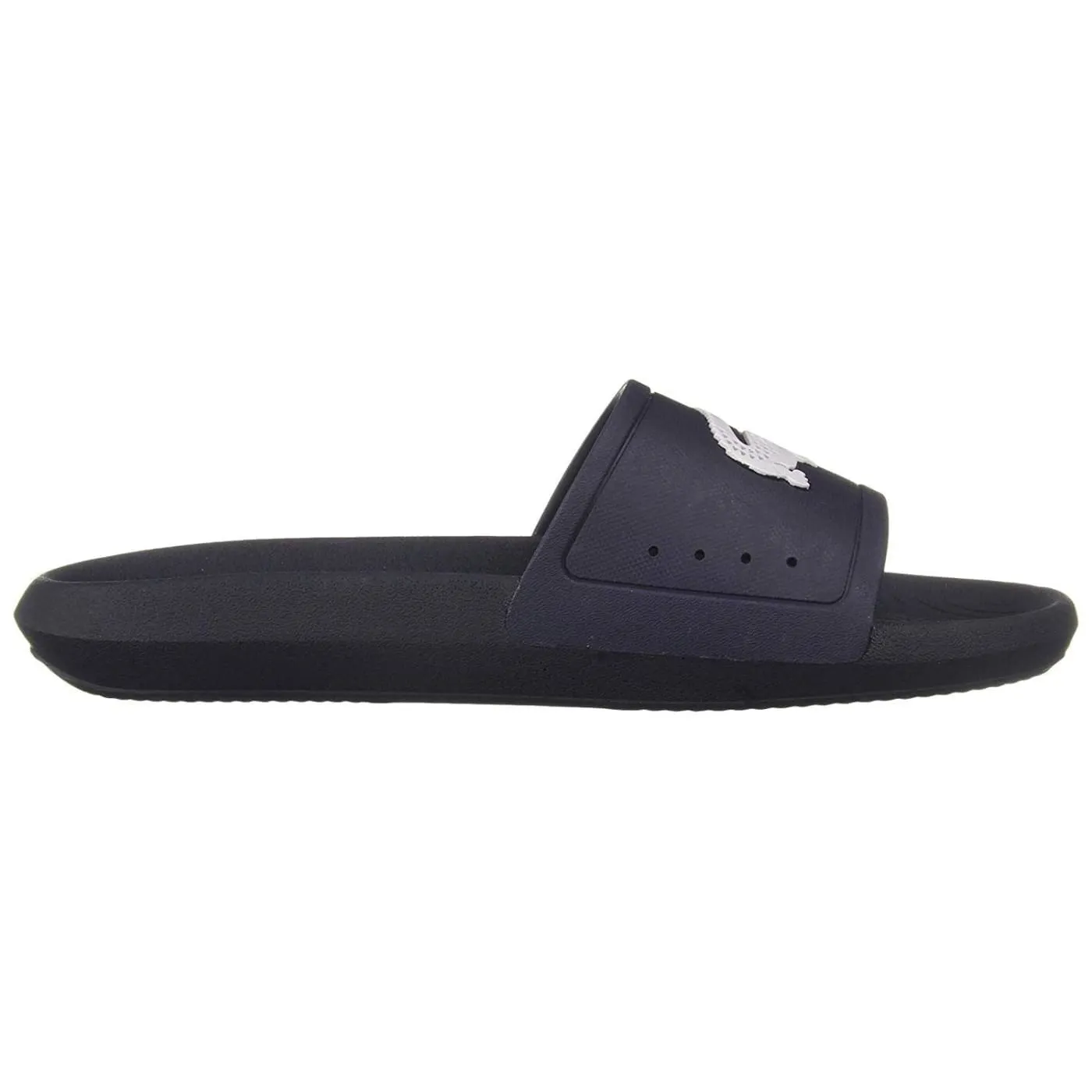 Lacoste Croco Slide 119 Navy White Mens Beach Summer Flip Flops