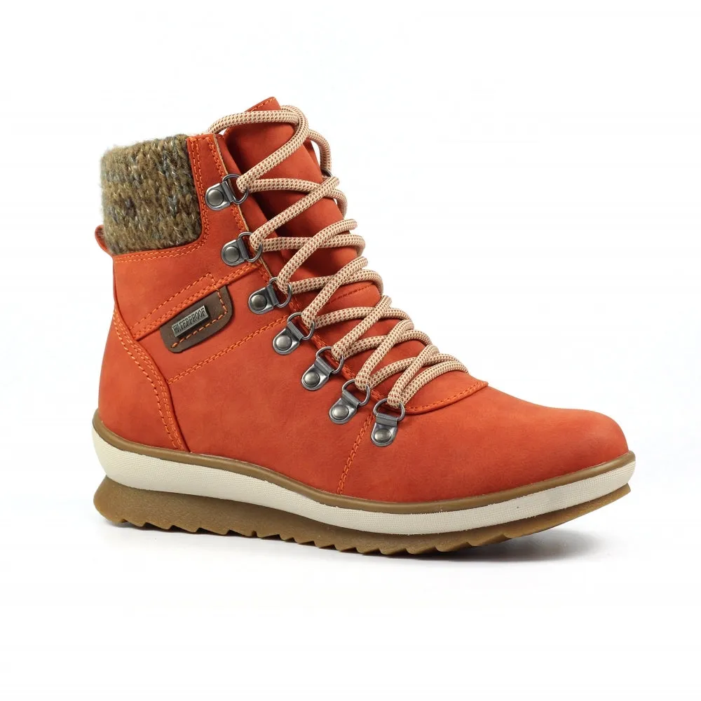 Lunar Sycamore Glb150 ORANGE Waterproof Hiker Style Zip Boot