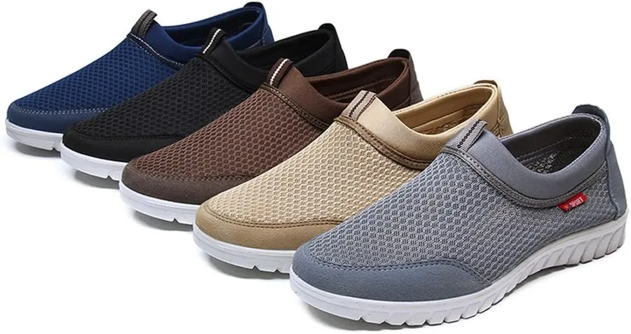 Men’s Casual Loafers Breathable Slip-On Sneaker Lightweight Sport Boating Walking Shoes