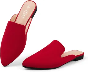 MUSSHOE Mules for Women Flats Comfortable Pointed Toe Women Mules
