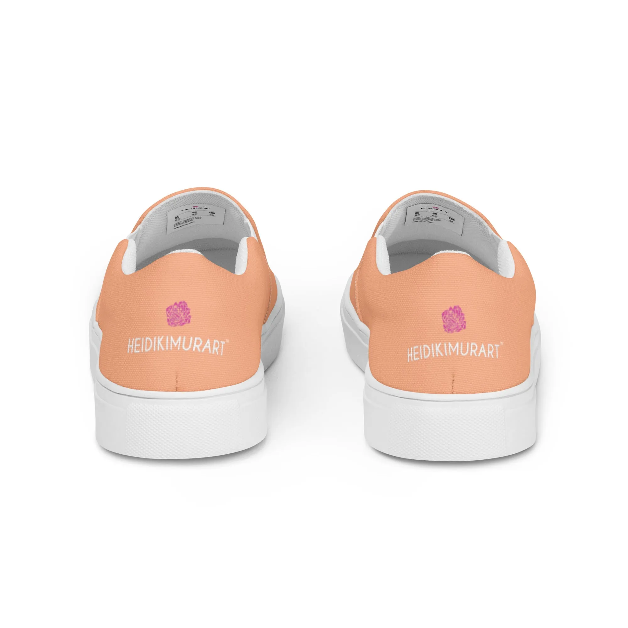 Nude Color Women's Slip Ons, Solid Colorful Nude Pink Color Modern Minimalist Women’s Slip-On Canvas Shoes (US Size: 5-12)