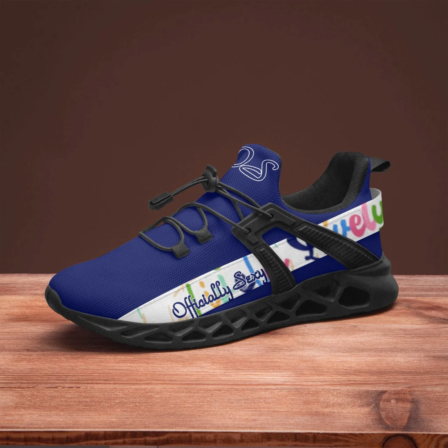 Officially Sexy Lively Collection Solid Navy Mesh Running Shoes