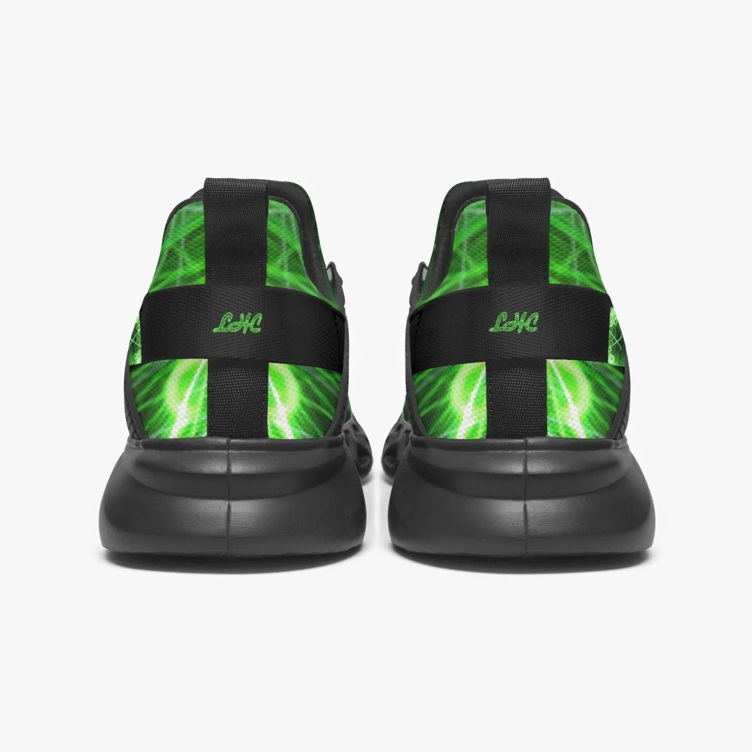 Officially Sexy Neon Green Laser Hearts Collection Mesh Running Shoes