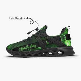 Officially Sexy Neon Green Laser Hearts Collection Mesh Running Shoes