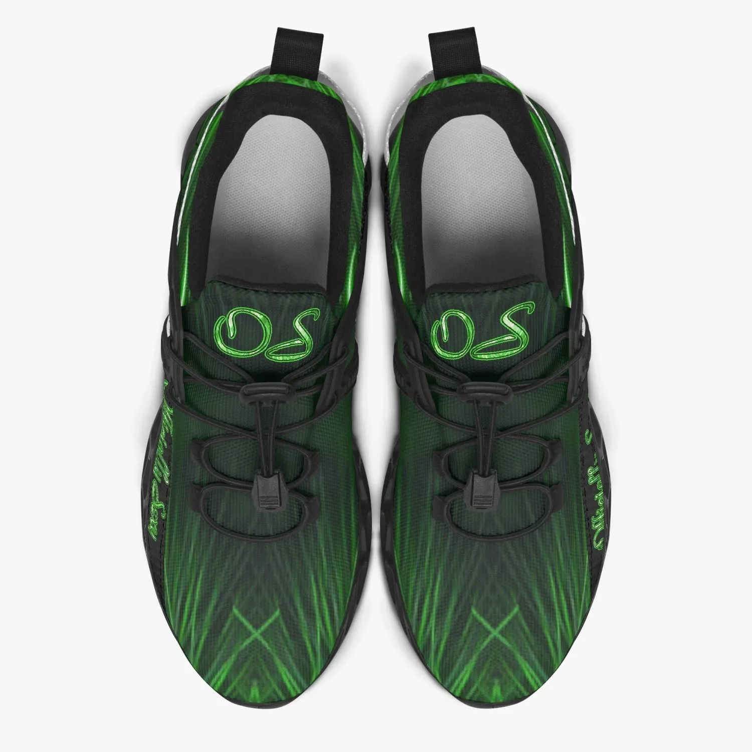Officially Sexy Neon Green Laser Hearts Collection Mesh Running Shoes