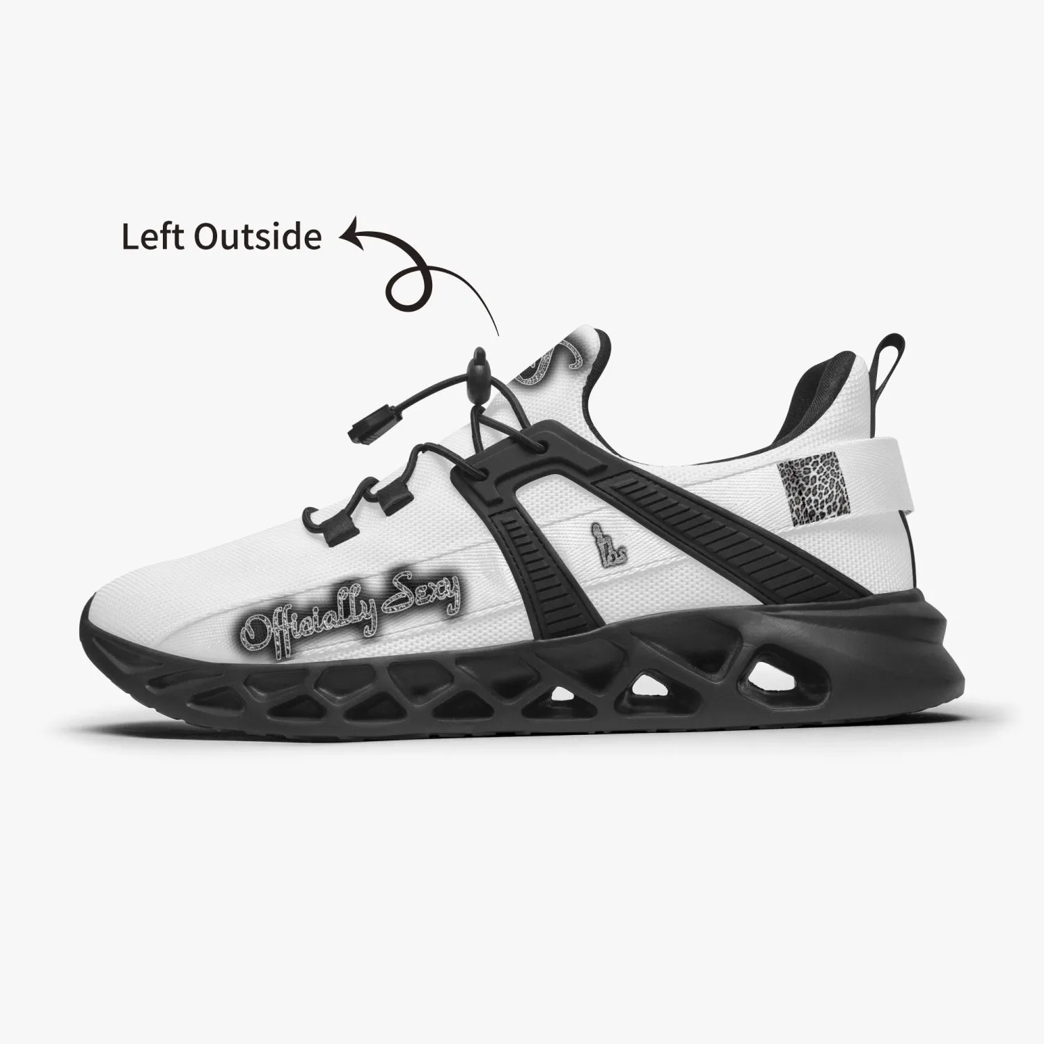Officially Sexy Snow Leopard Collection White Unisex Mesh Running Shoes