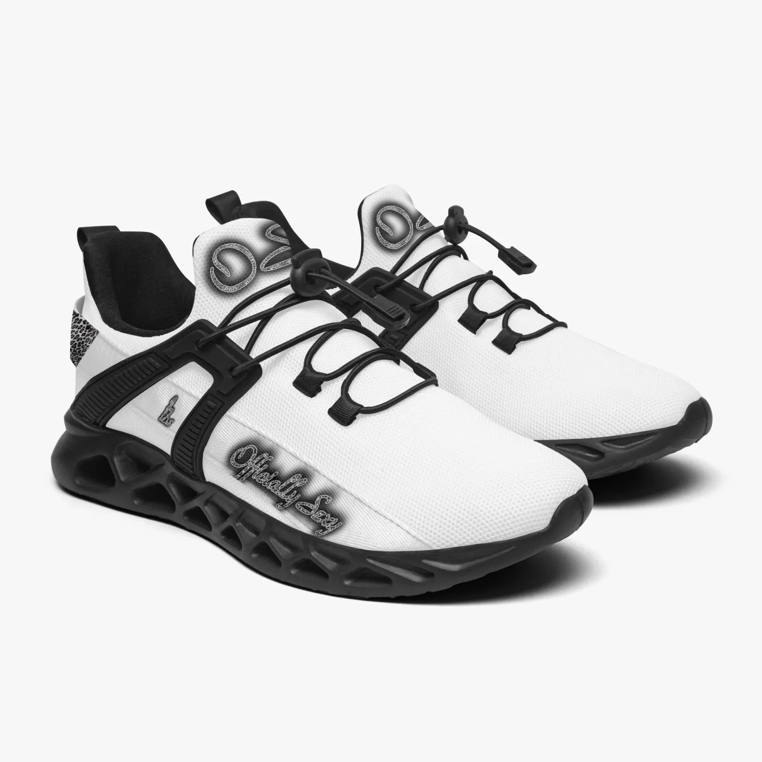 Officially Sexy Snow Leopard Collection White Unisex Mesh Running Shoes