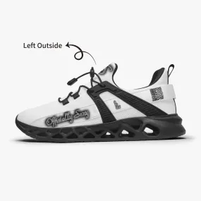 Officially Sexy Snow Leopard Collection White Unisex Mesh Running Shoes
