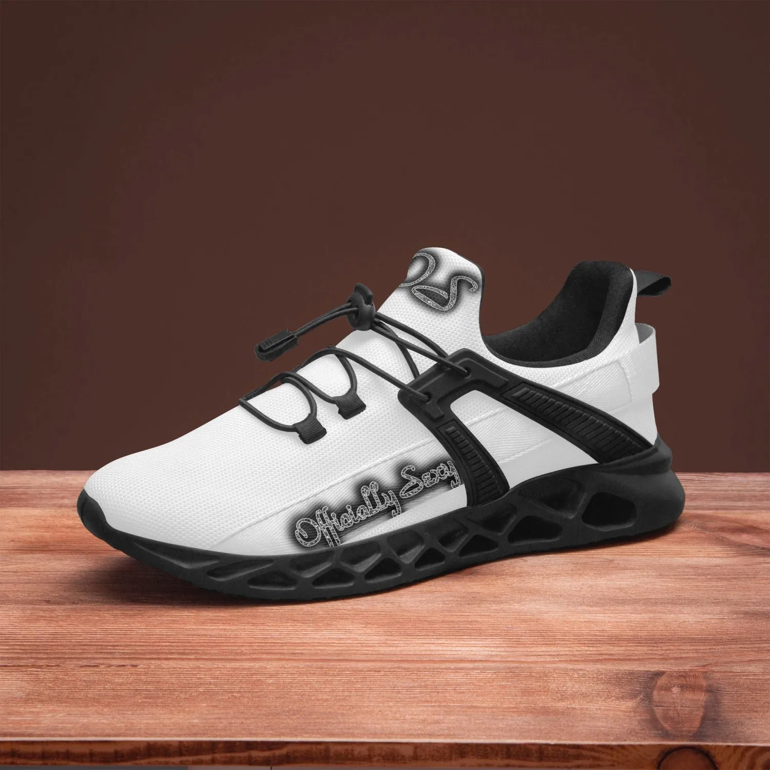 Officially Sexy Snow Leopard Collection White Unisex Mesh Running Shoes