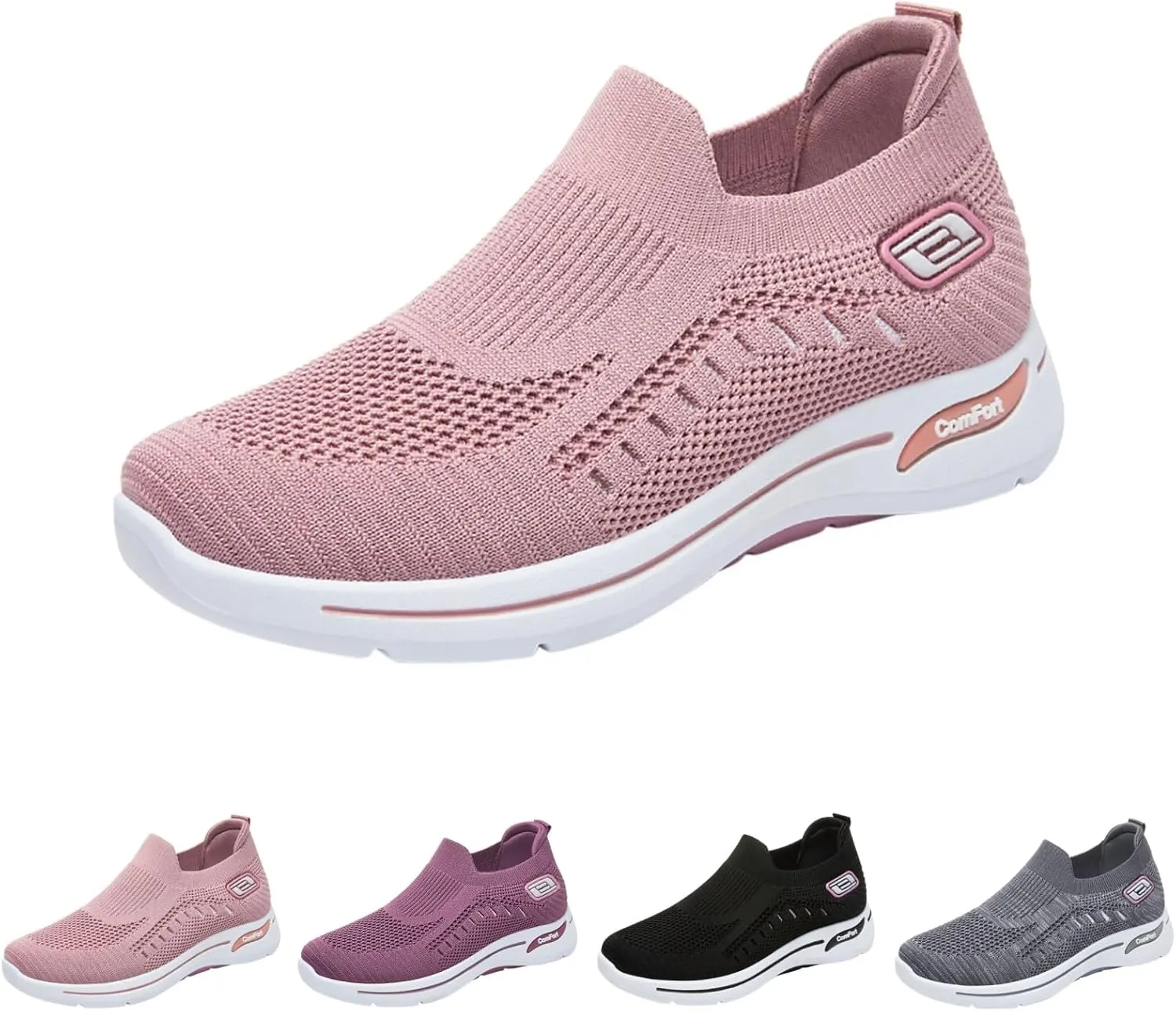 Orthopedic Shoes for Women Slip On Wide Width Sneakers Breathable Walking Shoes Trainers Comfortable Casual Athletic Shoes