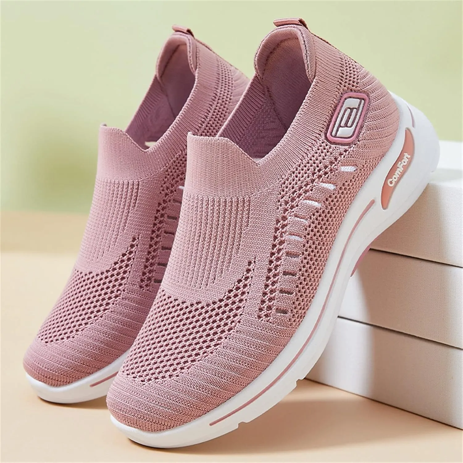 Orthopedic Shoes for Women Slip On Wide Width Sneakers Breathable Walking Shoes Trainers Comfortable Casual Athletic Shoes