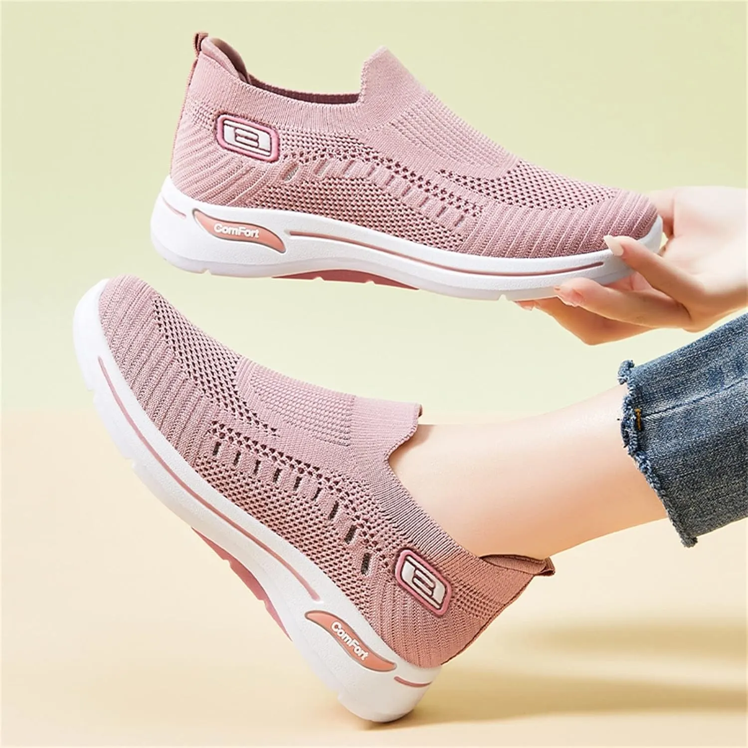 Orthopedic Shoes for Women Slip On Wide Width Sneakers Breathable Walking Shoes Trainers Comfortable Casual Athletic Shoes