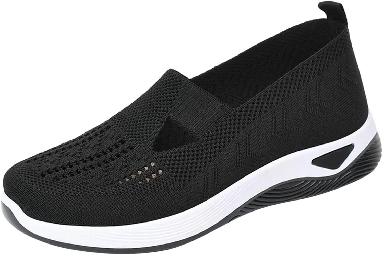 Orthopedic Shoes for Women Woven Slip on Walking Non Slip Work Shoes Women Mesh Women Casual Shoes White Sneakers Steel Toe Tennis Shoe Cross Trainer Shoe