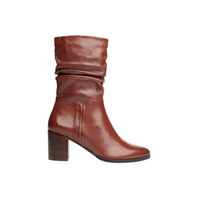 Regarde Le Ciel Joan-11 Ladies Brown Leather Side Zip Mid-Calf Boots
